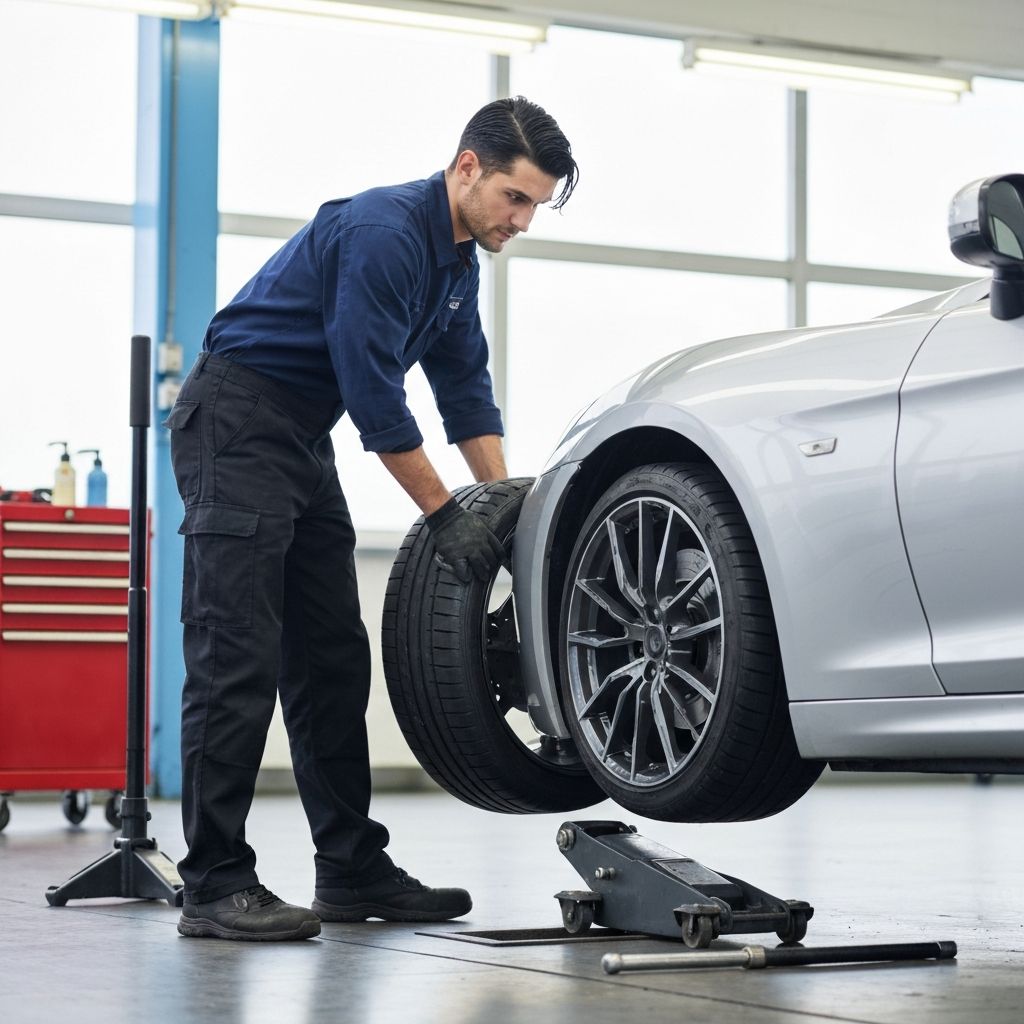 Professionele bandenservice monteur ter plaatse